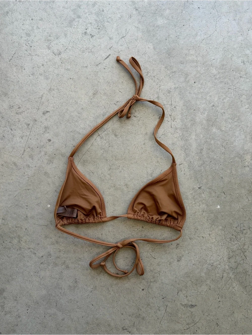 Brown SKIMS Triangle Bikini Top